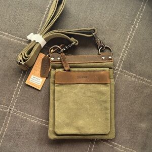 Davan Khaki and Brown/green Messenger Bag
